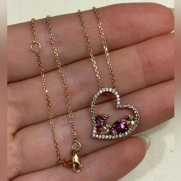 Kay Jewelers Diamond Rose Gold Heart Necklace - Picture 2 of 7